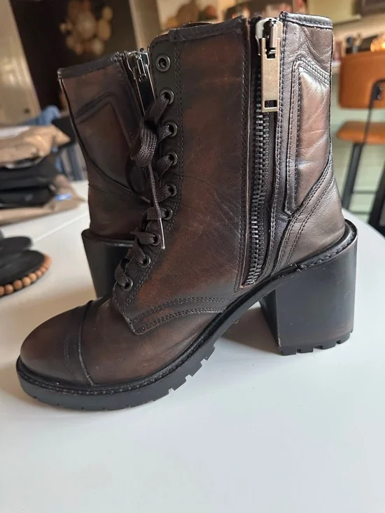 Thursday Boot Company Rebel Lace-Up Heeled Boot - Black Coffee - Picture 6 of 8